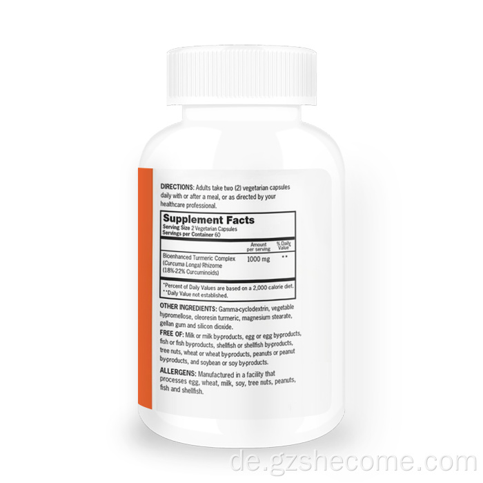 Kurkuma -Extrakt erhöhen antioxidative Kurkumapapseln